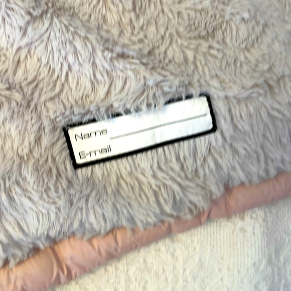 DKNY Sport Puffer Jacket Coat Faux Fur Lined Blush Pink Women’s Size Small - Picture 5 of 12